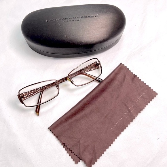 Carolina Herrera Accessories - Carolina Herrera Brown Eyeglasses Reading Glasses Metal frame with Case